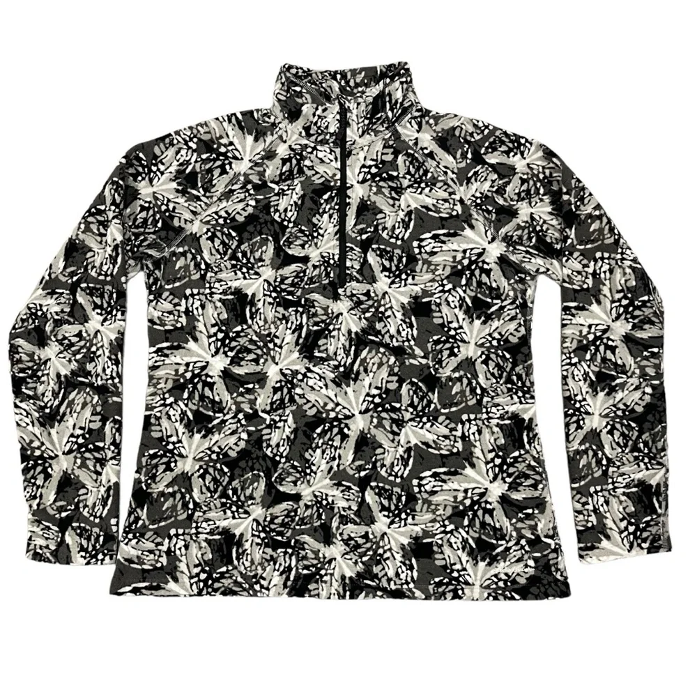 Eddie Bauer Women’s Cloud Layer 1/4 Zip Fleece Pullover Butterfly Print … - Picture 5 of 15